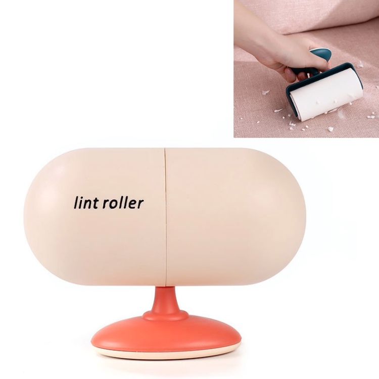

Capsule Tearable Cleaning Hair Removal Device Home Office Portable Hair Sticking Device, Specification: Sticking Device + 8 Roller(Tangerine)