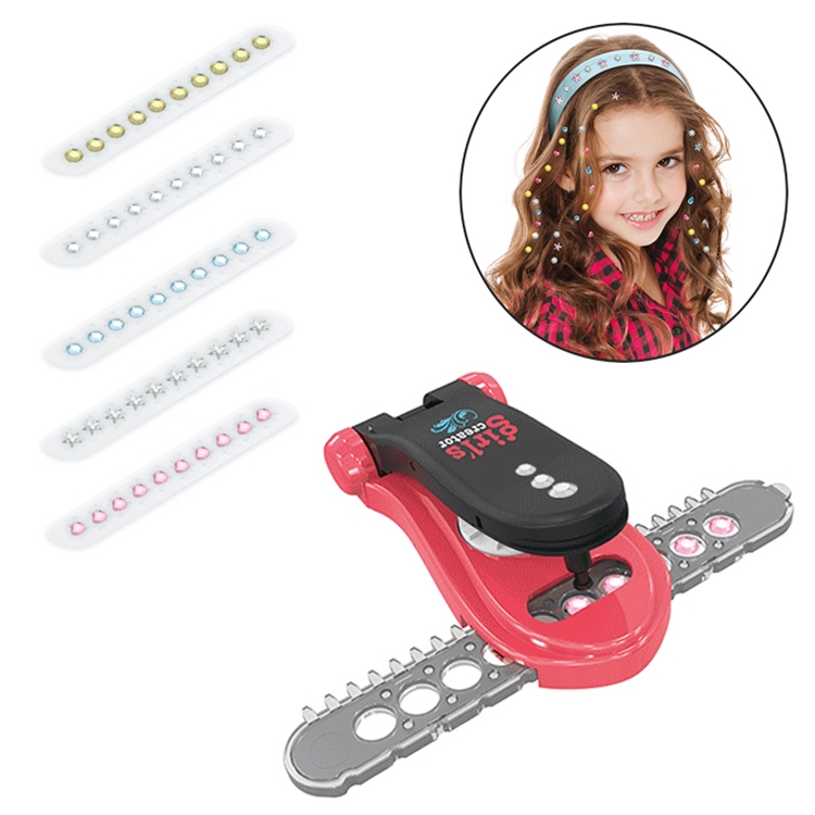 

Girl Pretend Play Toy Sticker Diamond Pieces Nailing Machine