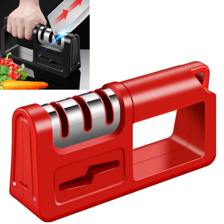

2 PCS Three-Stage Kitchen Sharpener Multi-Function Kitchen Knife Scissors Sharpening Stone, Specification:Diamond Cutter Head, Color:Red