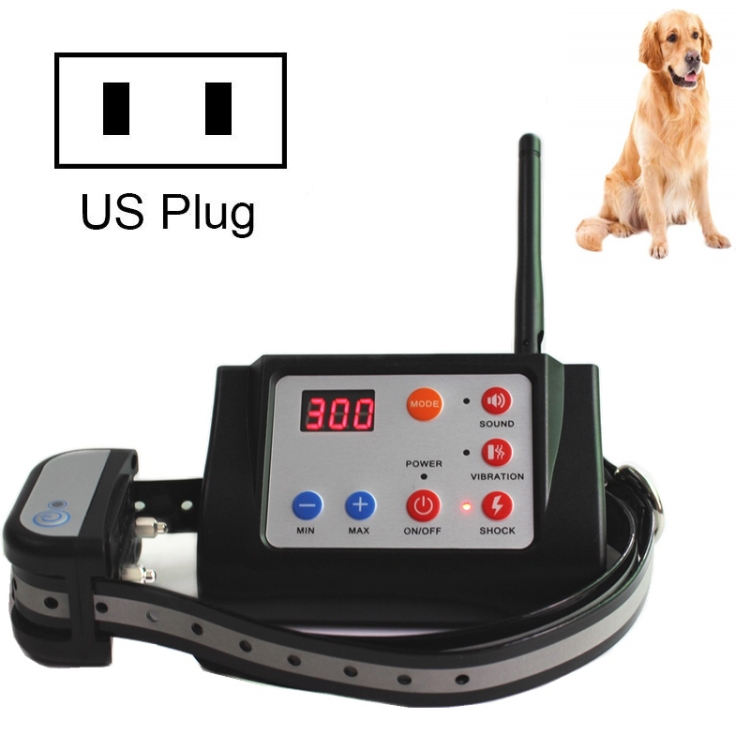 

2 In 1 Smart Wireless Waterproof Fence Remote Dog Trainer with Collar, Style:580G(US Plug)