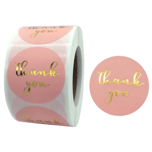 

3 PCS Roll Pink Hot Stamping Thank You Sticker Self-Adhesive Film Sticker Envelope/Holiday Gift Decoration, Size: 3.8CM/1.5inch(C-09-38)