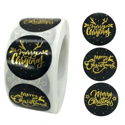 

3 PCS Roll Hot Gold Stickers Christmas Stickers Holiday Gift Sealing Stickers, Size: 2.5cm / 1inch