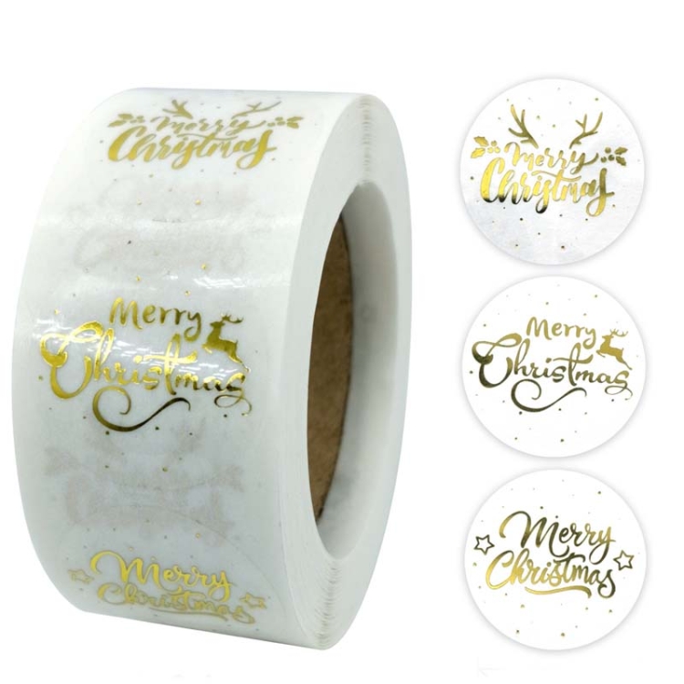 sunsky-online.com - 15% OFF by SUNSKY COUPON CODE: TBD0537381601 for 3 PCS Roll TransparentHot Gold Stickers Christmas Stickers Holiday Gift Stickers, Size: 2.5cm / 1inch(K-21-25)