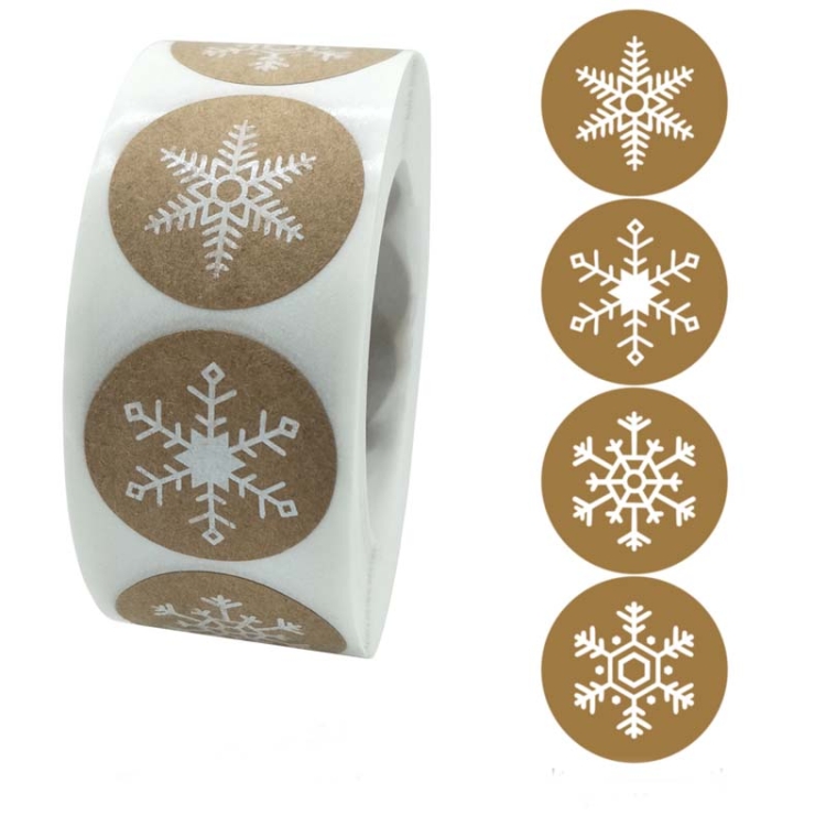 

3 PCS Roll Sticker Cowhide Sticker Label Happy Christmas Decoration Label, Size: 2.5cm / 1inch