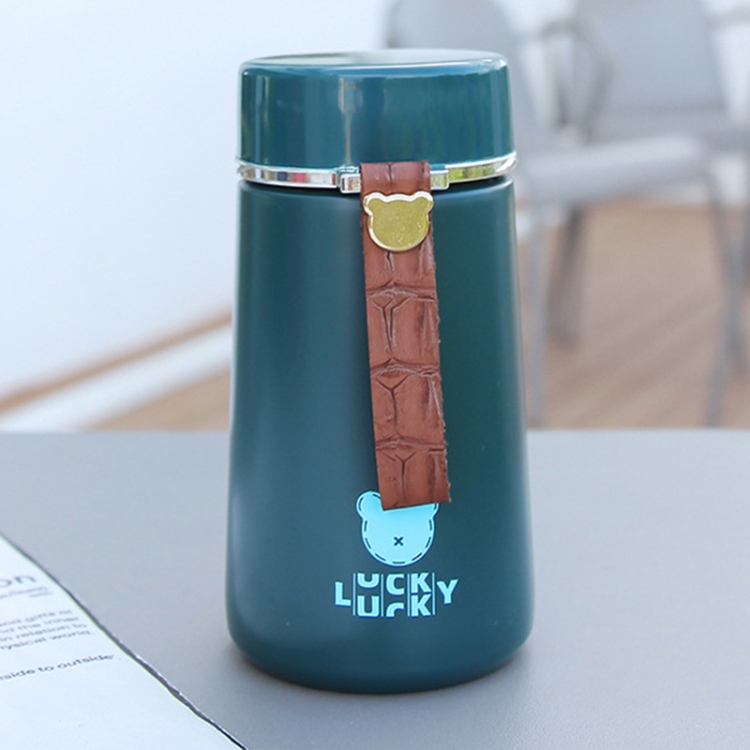 

Cartoon Bear Stainless Steel Vacuum Flask Cute Portable Student Water Cup(Green)