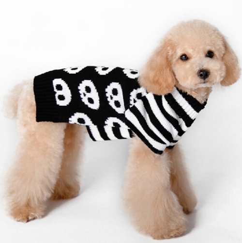 

Halloween Skull Pet Sweater Cat & Dog Costume, Size: XXS