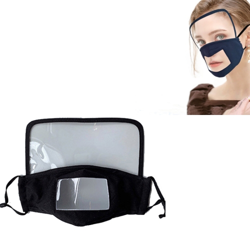 

6 PCS Adult Cotton Visible Eyes Mouth Face Shield for Deaf-mute(Black)