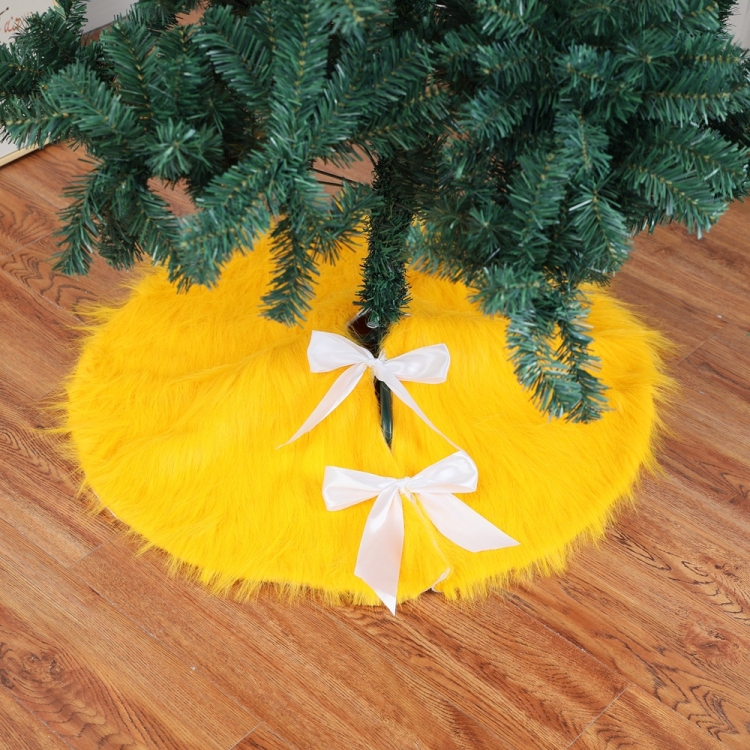 

Christmas Plush Tree Skirt Christmas Tree Decoration, Size:122cm(Gold)