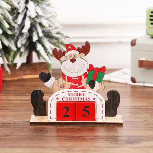 

3 PCS Christmas Decorations Painted Wooden Assembly DIY Calendar Decoration Jigsaw Puzzle Gift(Elk)