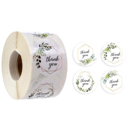 

10 PCS Roll Flower Thank You Sticker Birthday Party Wedding Decoration, Size: 2.5cm/1inch(A-14)