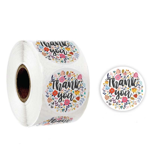 

10 PCS Roll Flower Thank You Sticker Birthday Party Wedding Decoration, Size: 2.5cm/1inch(A-16)