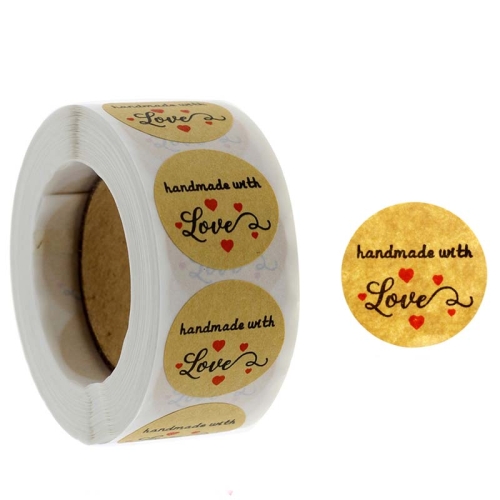 

10 PCS Kraft Paper Sealing Stickers Handmade Baking Labels Holiday Gift Packaging Decoration, Size: 2.5cm/1inch(B-08)