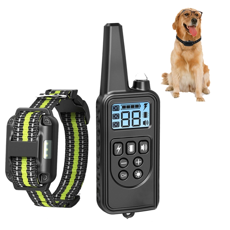 

Bark Stopper Pet Supplies Collar Remote Control Collar Dog Training Device, Style:880-1 Green