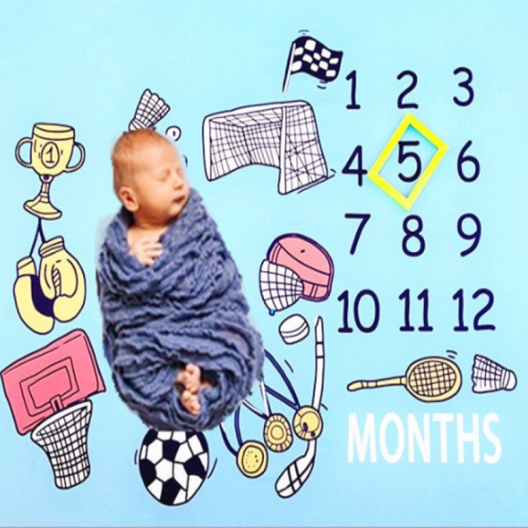 

DIY Children Photo Props Photography Cloth Baby Photo Carpet(Love Sports)