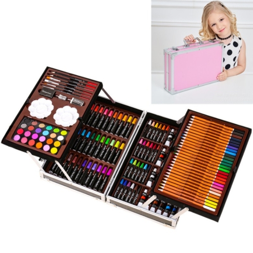 

145 in 1 Painting Watercolor Pen Set Children School Supplies( Pink)