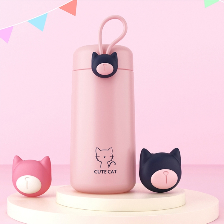 

Cute Cat Style Portable Thermos Cup Mini Pocket Water Cup(Pink)