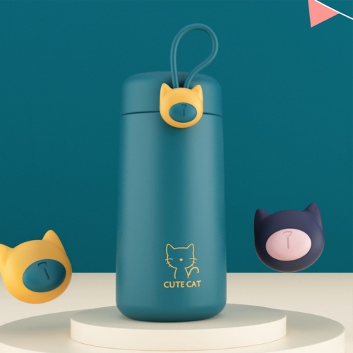 

Cute Cat Style Portable Thermos Cup Mini Pocket Water Cup(Turquoise Green)