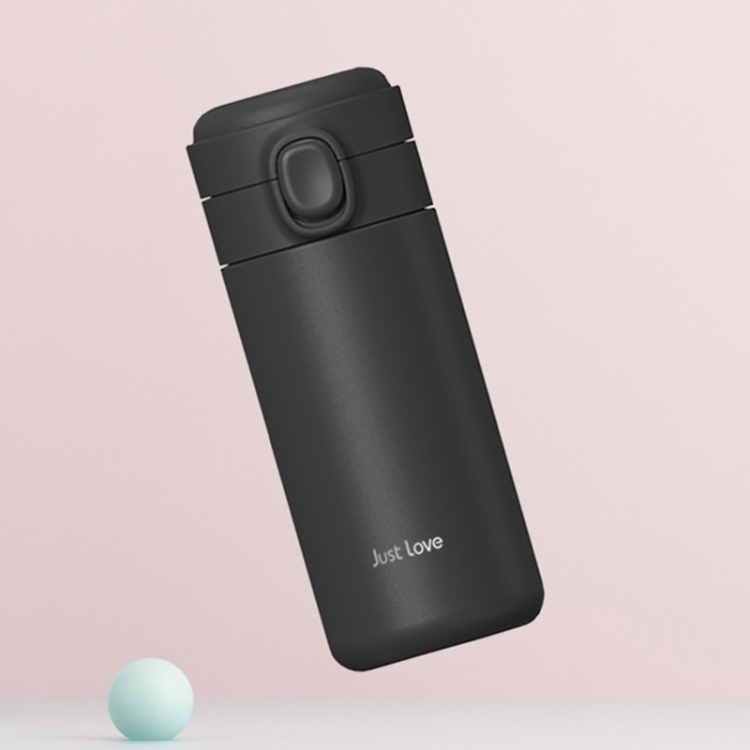 

Stainless Steel Bouncing Cup Lid Pea Thermos Cup, Colour:Black, Capacity:450ml