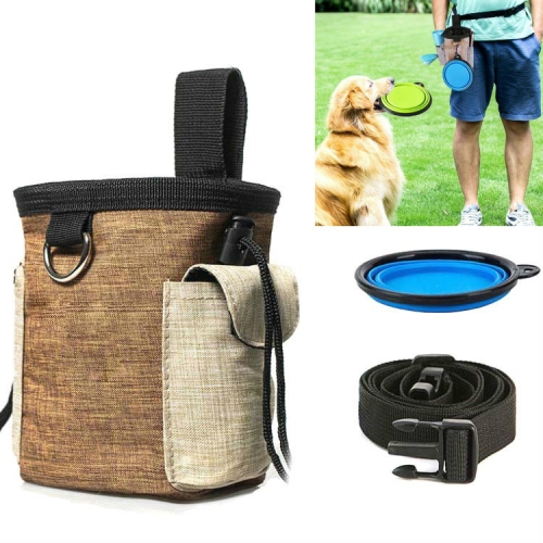 

Outdoor Pet Training Bag Dog Training Pockets Pet Snack Storage Bag Pockets, Specification: Waist Bag+Folding Bowl