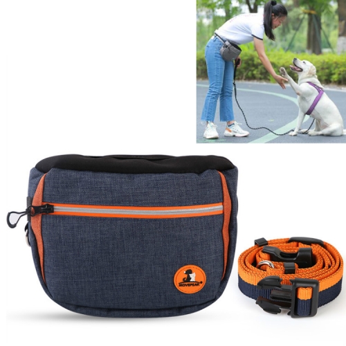 

MOVEPEAK Pet Snack Bag Leash Pet Training Waist Bag Outing Dog Snack Bag(Dark Blue)