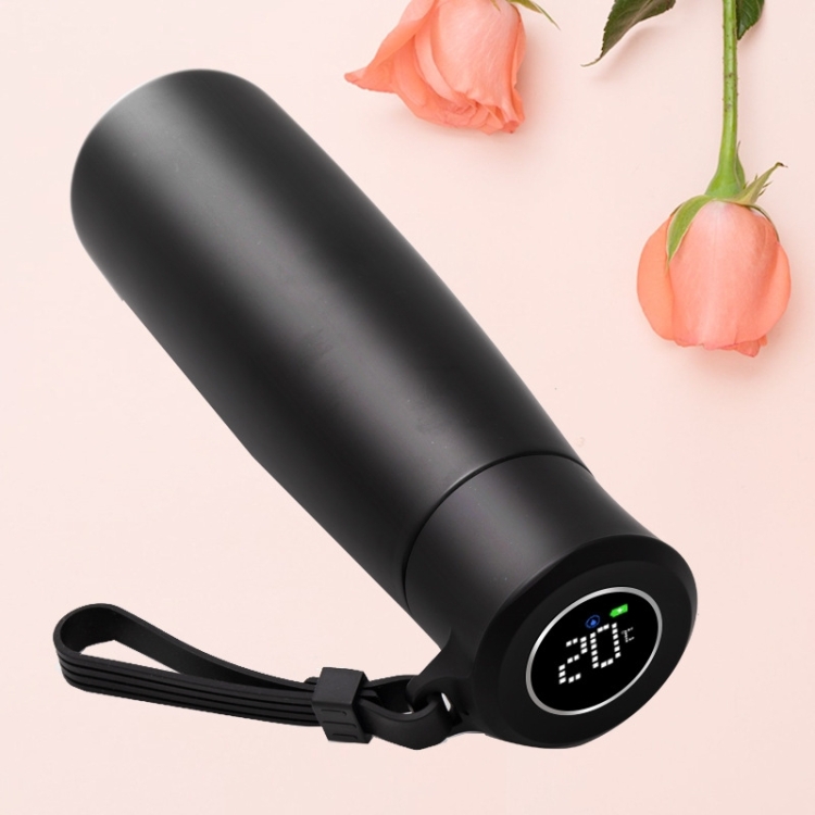 

Large-Capacity USB Smart Water Cup Temperature Measurement Business Insulation Cup Car Portable Stainless Steel Tea Cup(Matte Black)