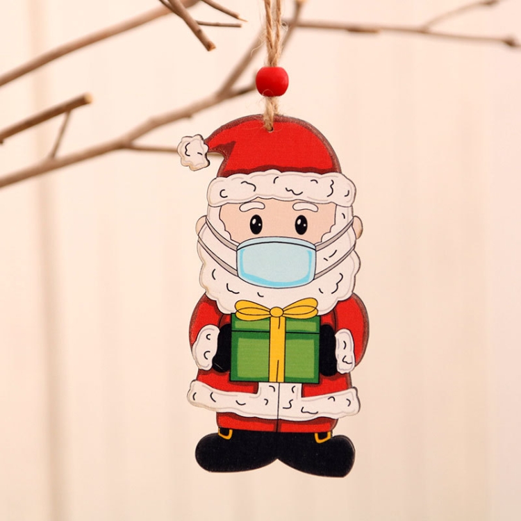 

7 PCS Wooden Painted Pendants Christmas Tree Decorations, Specification: Mask Old Man