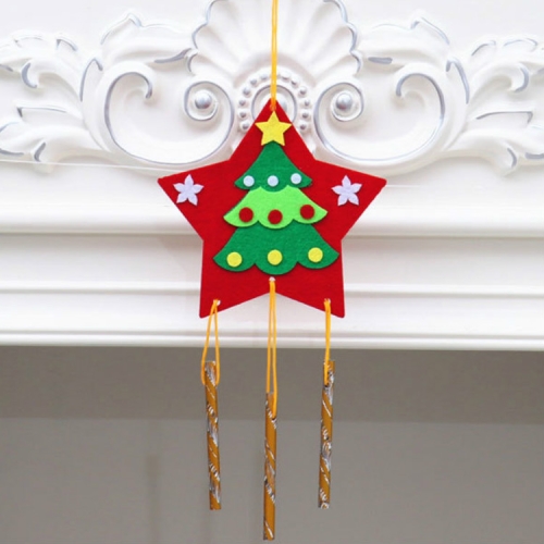

10 PCS Christmas DIY Handmade Wind Chimes Pendants Kindergarten Educational Toys Small Gifts Decoration Supplies(Five-star)