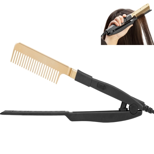 

Portable Wet And Dry Clip Hair Straightener Straight Hair Comb(US Plug)