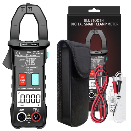 

BSIDE Bluetooth 5.0 6000 Words High Precision Smart AC Clamp Meter, Specification: ZT-5BQ