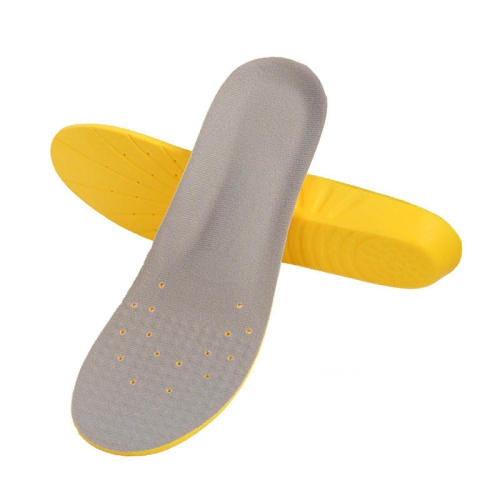 

Shock Absorption Thickening Slow Rebound Soft and Comfortable Wicking Insole, Size:S(Yellow Bottom Suede Gray)