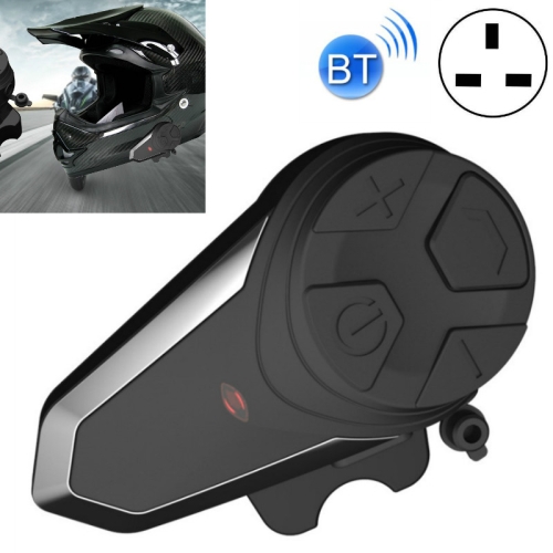 

BT-S3 Motorcycle Helmet Bluetooth Headset Motorcycle Intercom Bluetooth Headset, Specification:With UK Plug Charger(Black)