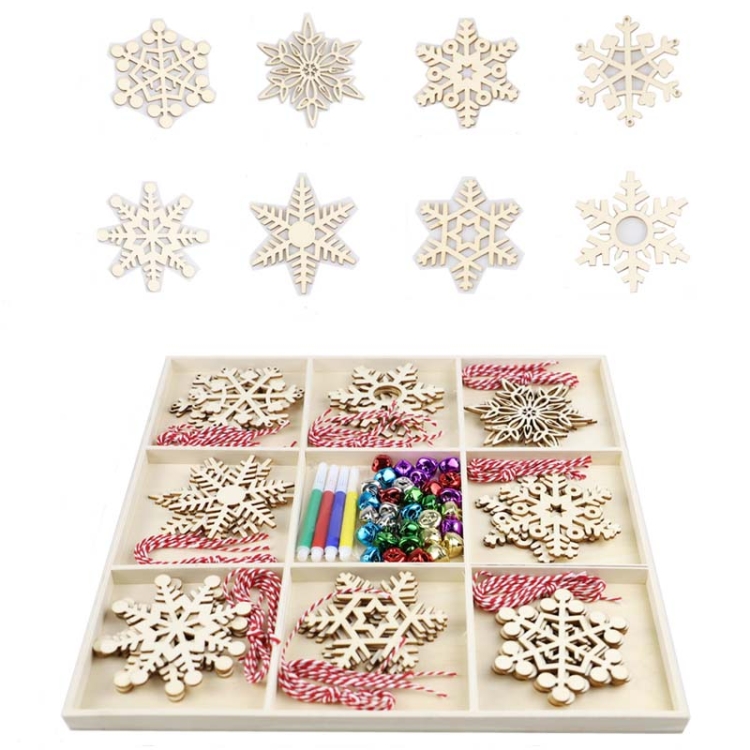 

Christmas Creative DIY Decoration Gift Set Handmade Wood Chip Pendant, Style:JM02029
