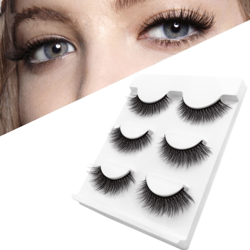 

3 Pairs Natural False Eyelashes Fake Lashes Long Makeup 3D Mink Lashes Extension Eyelash Mink Eyelashes for Beauty(11mm)