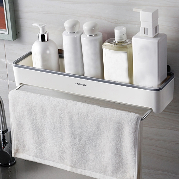 

Shuangqing Multifunctional Storage Rack Non-Perforated Wash Towel Rack(Gray)