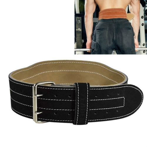 

EADEN Cowhide Fitness Waist Protective Belt Squat Weightlifting Waist Support, Size:XL(Black)