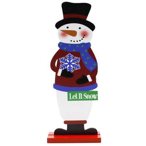 

3 PCS Christmas Festival Decorations Wooden Figure Desktop Decoration, Specification: Snowman Snowflake