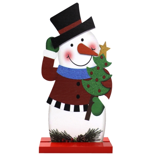 

3 PCS Christmas Festival Decorations Wooden Figure Desktop Decoration, Specification: Snowman Tree