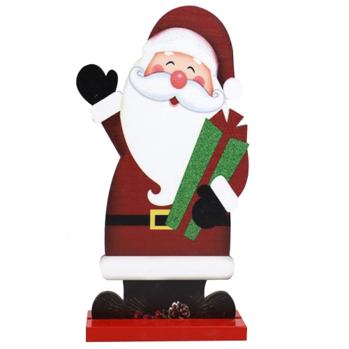 

3 PCS Christmas Festival Decorations Wooden Figure Desktop Decoration, Specification: Santa Claus Gift