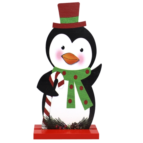 

3 PCS Christmas Festival Decorations Wooden Figure Desktop Decoration, Specification: Penguin