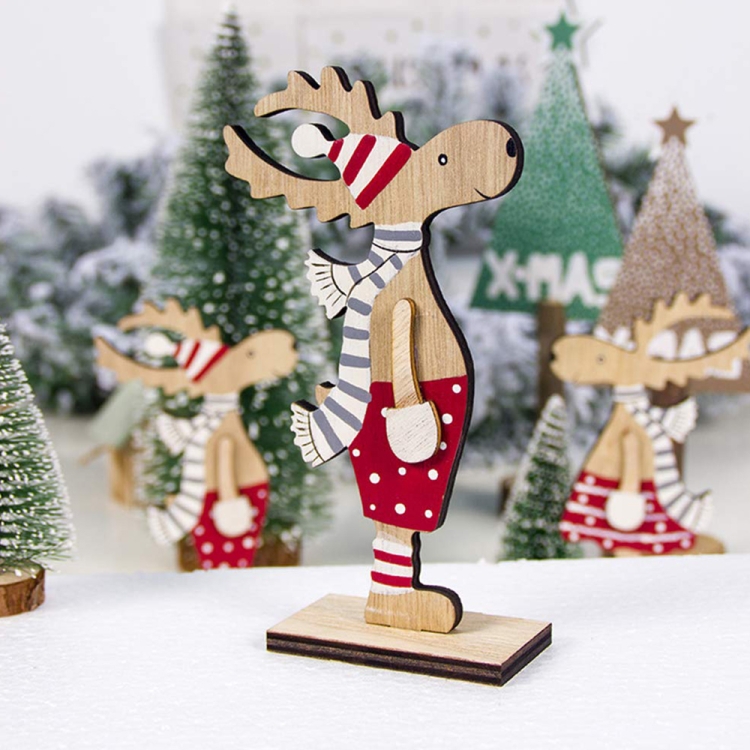 

3 PCS Christmas Decoration Wooden Painted Christmas Elk Ornaments(JM01751)