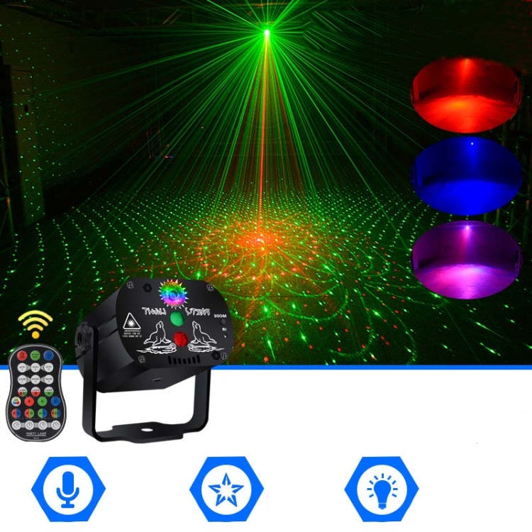 

MN-R60 USB Rechargeable Mini Voice-activated Laser Light Christmas Home Entertainment Flash LED Laser Atmosphere Light Stage Light