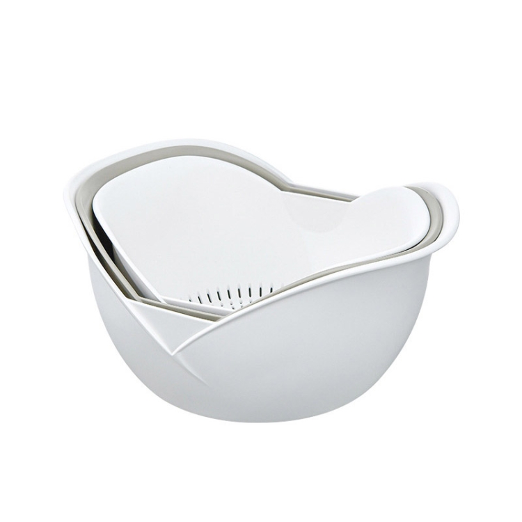 

Rose Shape Three-Layer Multifunctional Drain Basket Kitchen Vegetable Basket Fruit Storage Basket(Gray)