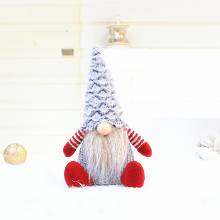 

Christmas Decorations Santa Claus Faceless Doll Decoration Gift(Gray)