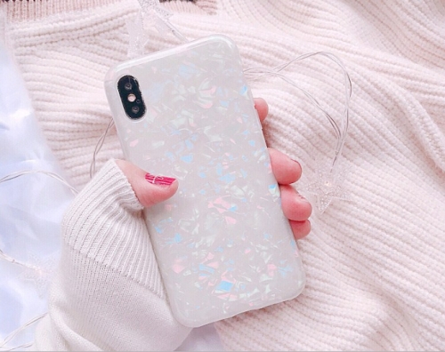 

Glitter Dream Shell Pattern Soft Silicone Cases for iPhone X / XS(Apricot)