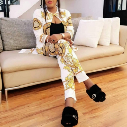 

Autumn Rock Style Print Stretch Atmosphere Hot Drilling Leggings + Sleeves, Size:XXXL(As Show)