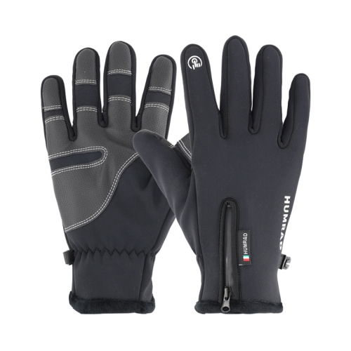 

HUMRAO Outdoor Riding Gloves Winter Velvet Thermal Gloves Ski Motorcycle Waterproof Non-Slip Gloves, Size: M(Thickened)