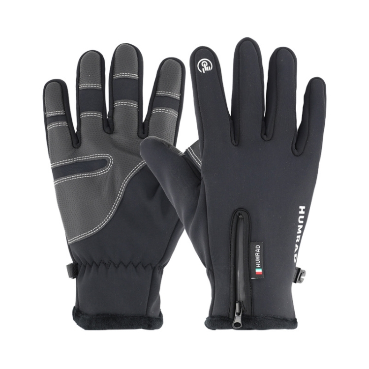 

HUMRAO Outdoor Riding Gloves Winter Velvet Thermal Gloves Ski Motorcycle Waterproof Non-Slip Gloves, Size: L(Thickened)