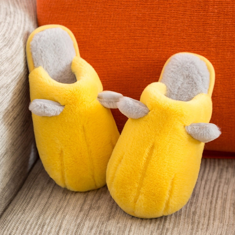 

Cute Cotton Slippers Women Winter Plush Thick Bottom Warm Indoor Cotton Slippers Household Cat Claw Cotton Slippers, Colour: Yellow(36-37 )