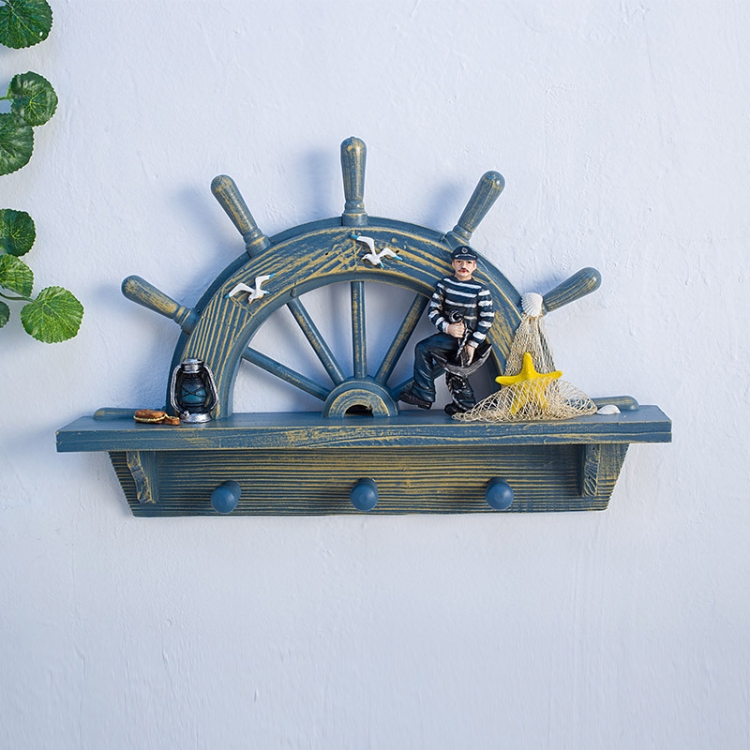 

Antique Old Half Rudder Hook Coat Hook Home Background Bar Decorations, Style:146 Rudder