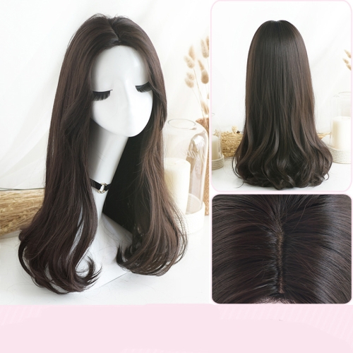 

Ladies Mid-length Straight Hair Pear Flower Head Wig, Colour: Brown and Black